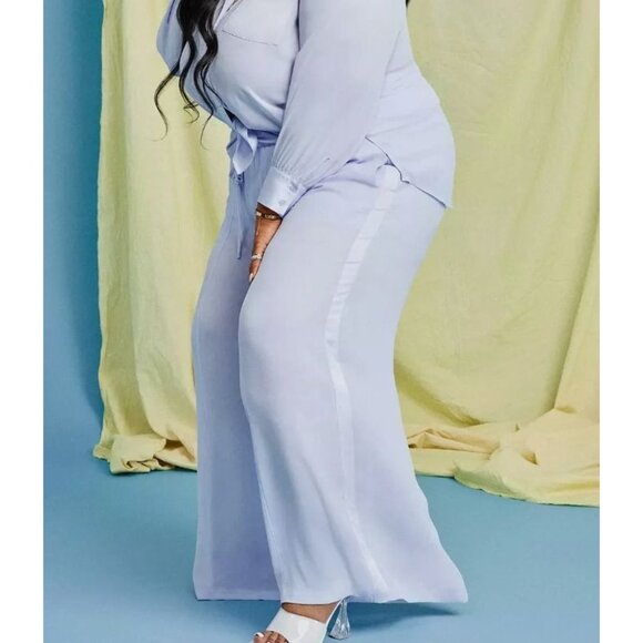 NINA PARKER plus size satin trim wide leg chiffon pants size 2X - Picture 1 of 9